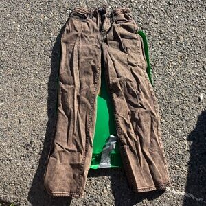 Brown wash mid rise jeans